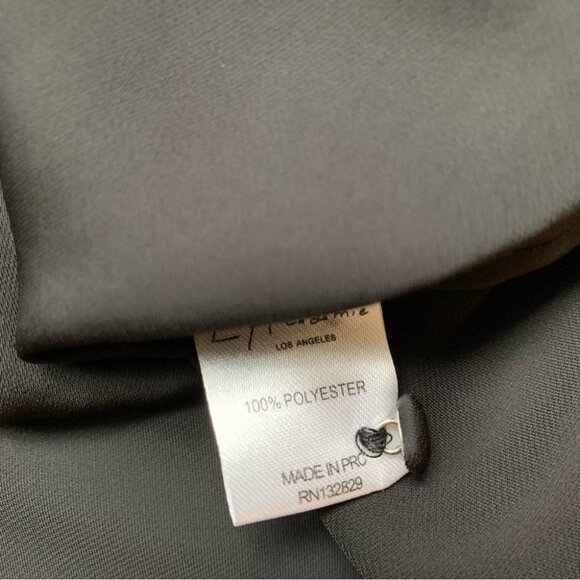 L'Academie Revolve 70's Blouse Neck Tie Black Long Sleeve Satin Size XS - Picture 12 of 14